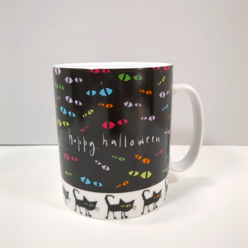 Brother Sister design studio, Happy Halloween black cat oversized coffee mug